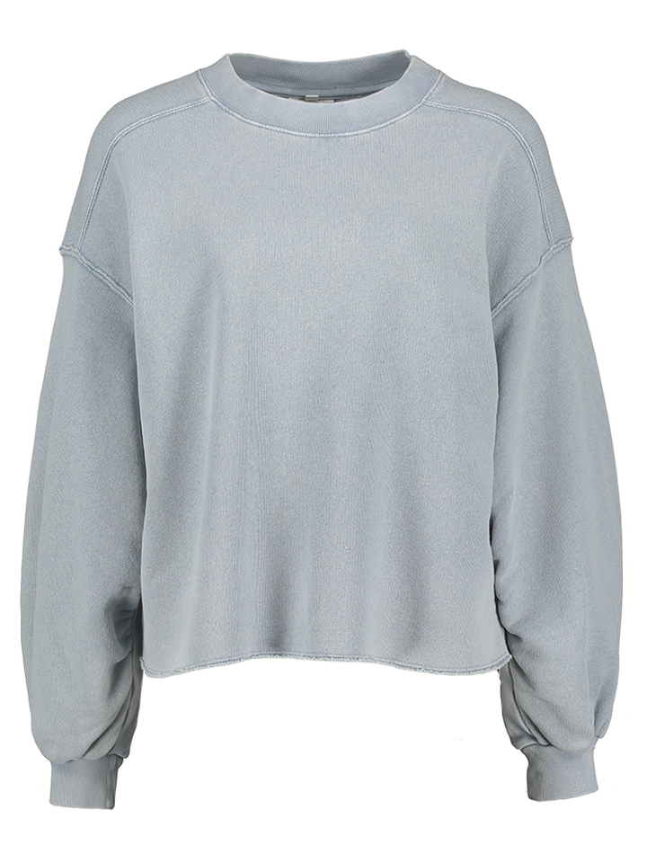 Blauwe sweater zonder boord onderaan Nirvana Bellerose 