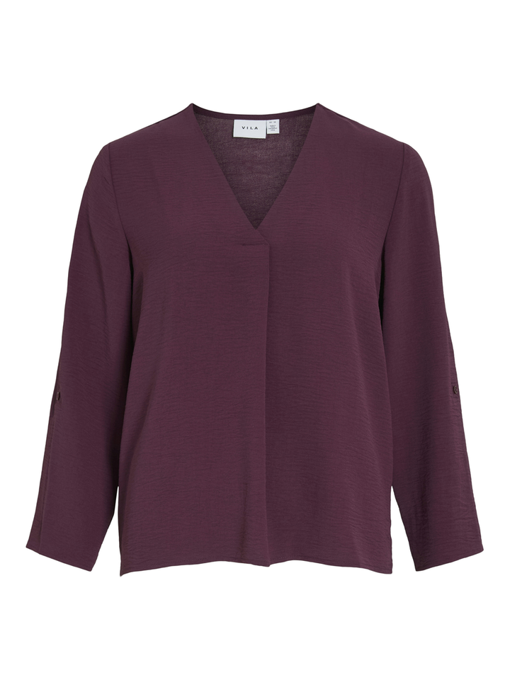 Bordeaux blouse met v-hals Vijosa Vila 