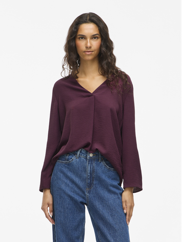 Bordeaux blouse met v-hals Vijosa Vila 