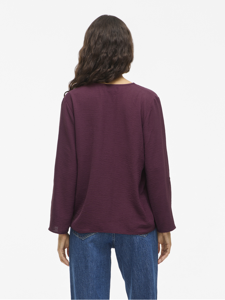 Bordeaux blouse met v-hals Vijosa Vila 