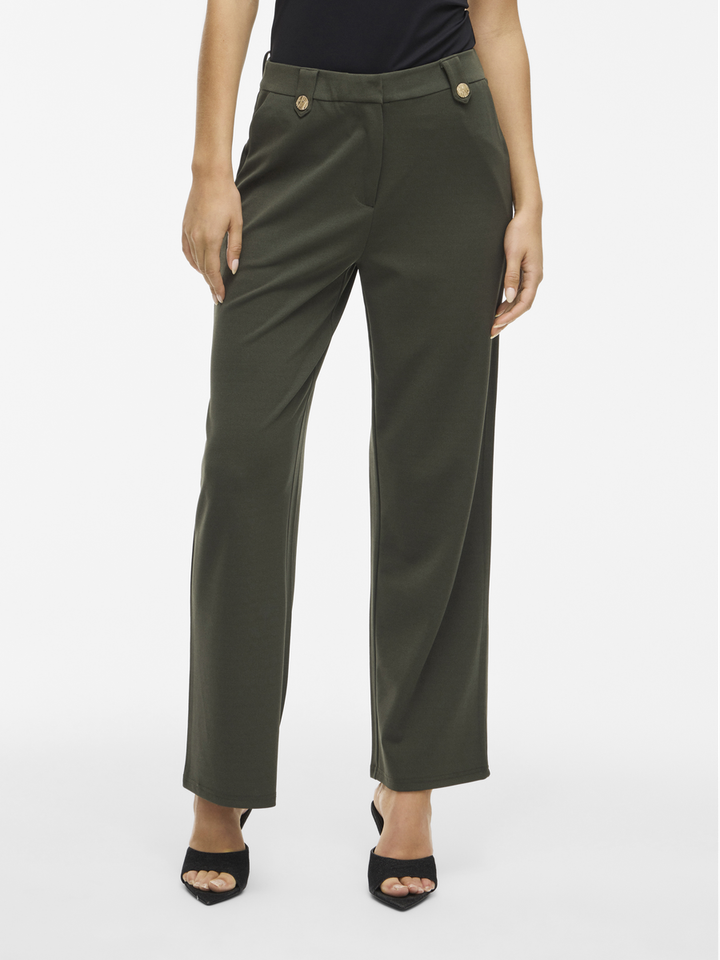 Kaki lange wijde broek Viclua Vila