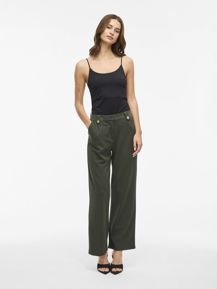Kaki lange wijde broek Viclua Vila