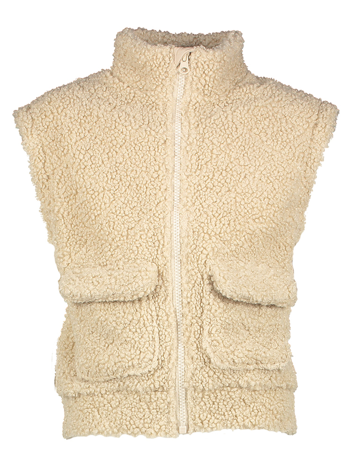 Beige bodywarmer in teddy stof met opgestikte zakken Name It 