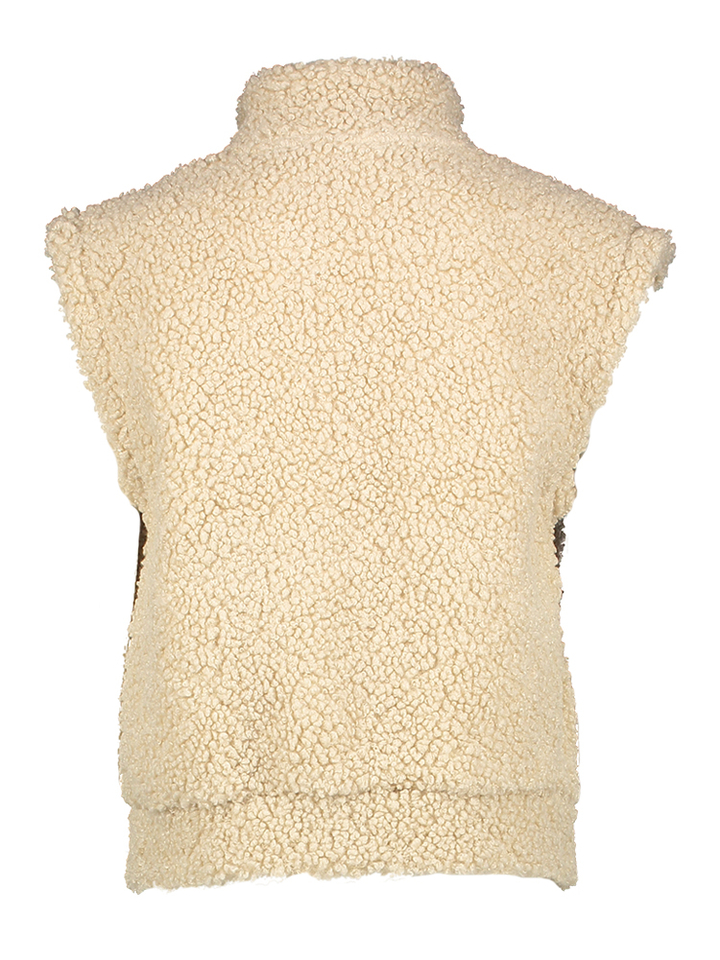 Beige bodywarmer in teddy stof met opgestikte zakken Name It 
