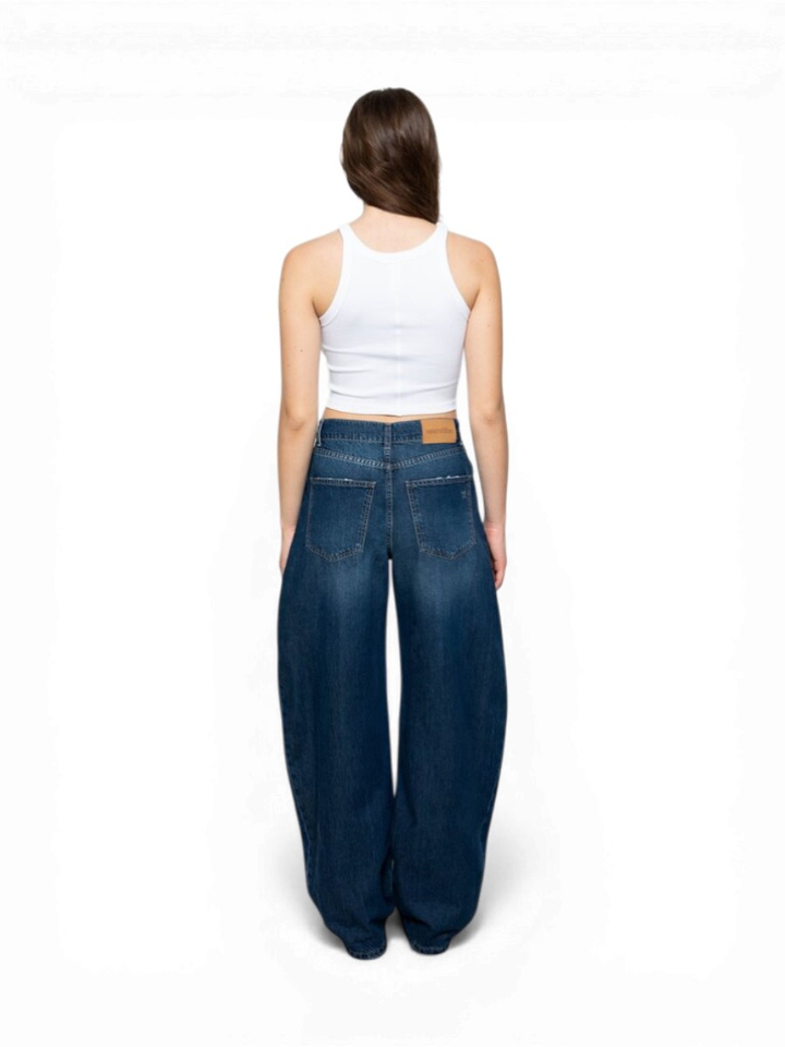 Donkerblauwe balloon denim Antea Noir'N Bleu