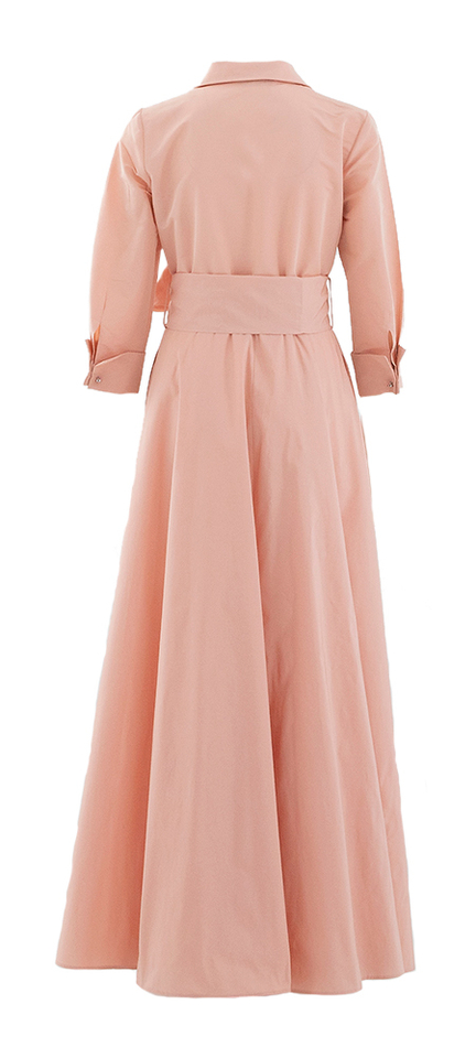 Roze lang kleed met strik detail Carla Ruiz 