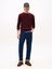 Bordeaux pull met ronde hals en merklogo Tommy Hilfiger