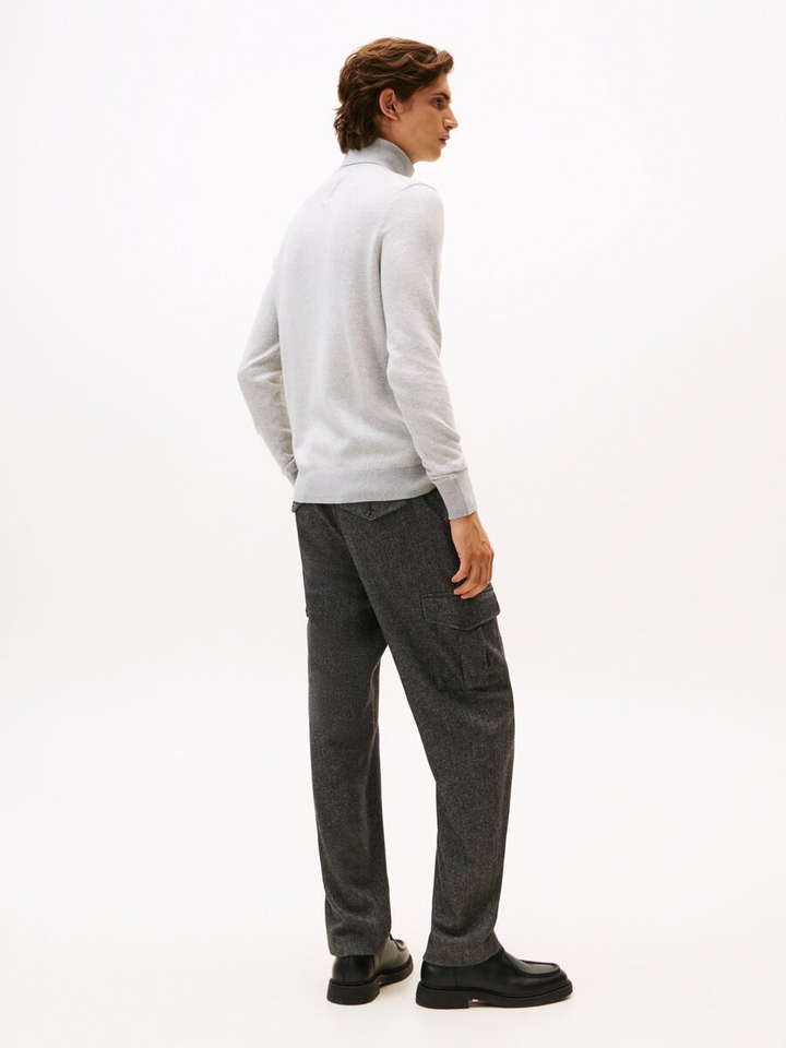 Grijze katoenen trui met rolkraag Tommy