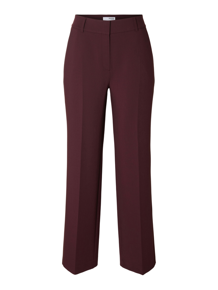 Bordeaux kleurige geklede broek Selected