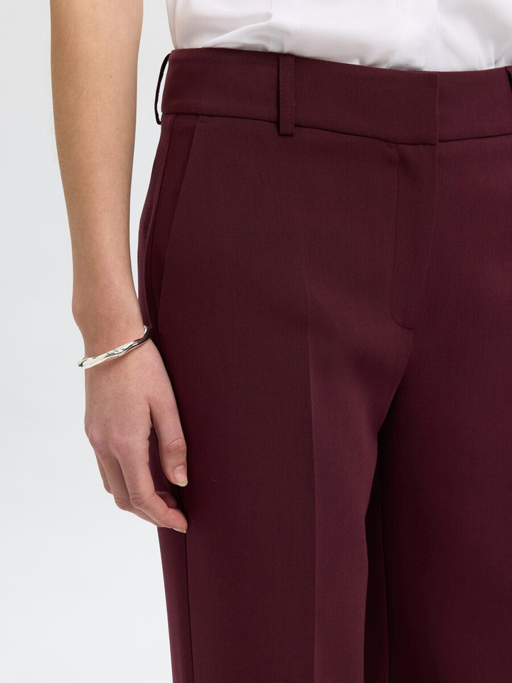 Bordeaux kleurige geklede broek Selected