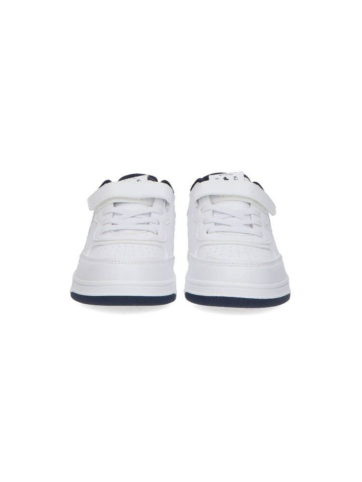 White tumbled navy lage sneakers Ralph Lauren 