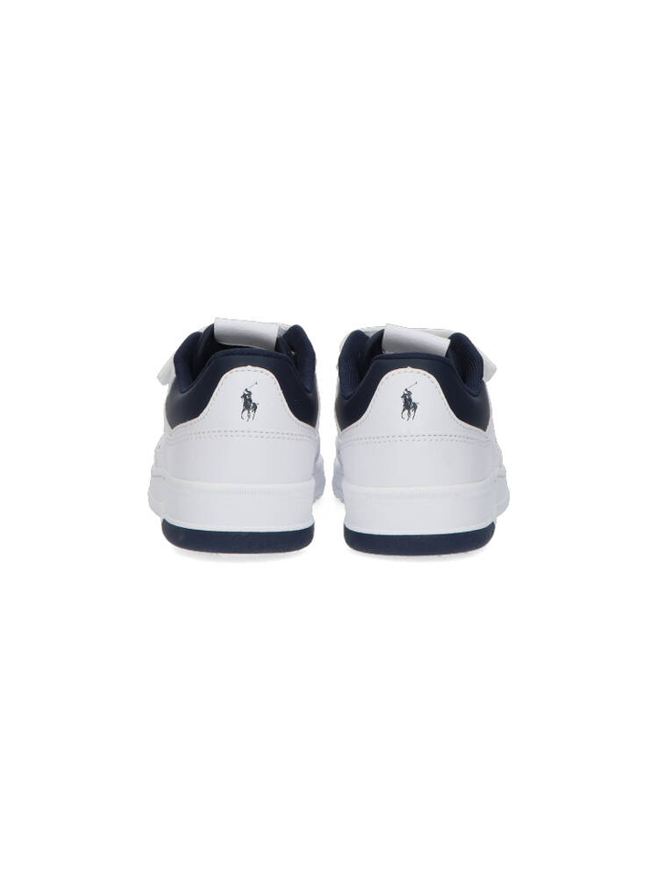 White tumbled navy lage sneakers Ralph Lauren 