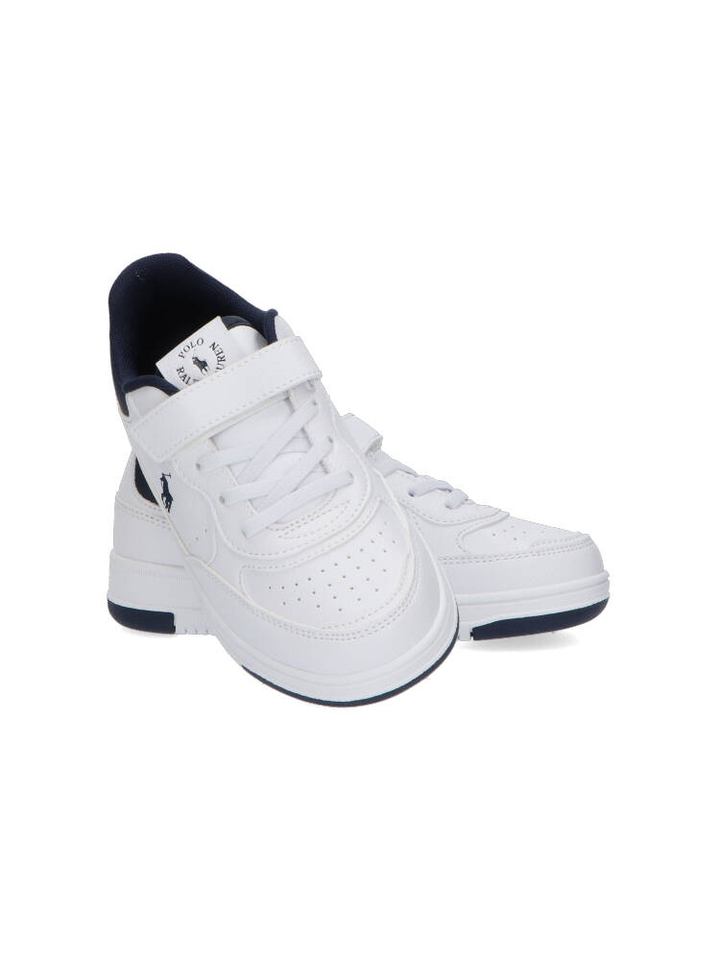 White tumbled navy lage sneakers Ralph Lauren 