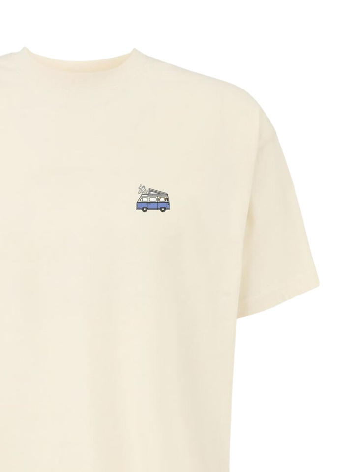 Ecru T-shirt met Borduur Smoking Van Iriedaily