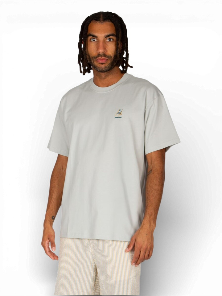 Blauwe t-shirt met strandstoel Homeoffice Iriedaily