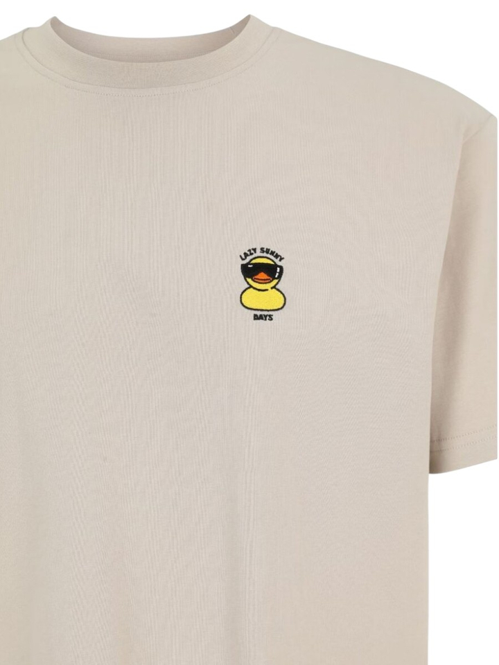 Beige t-shirt met eend Lazy Sunny Day Iriedaily 