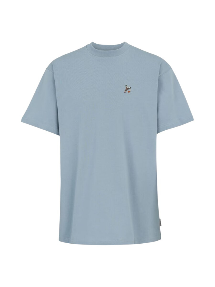 lichtblauwe t-shirt met borduur Zwille Iriedaily 