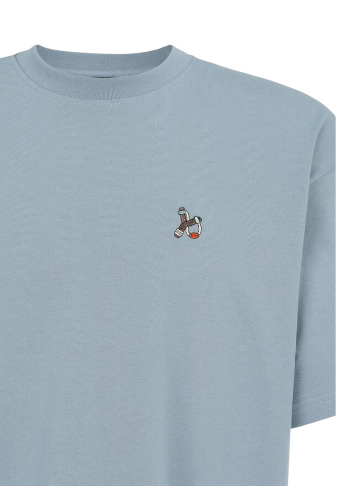 lichtblauwe t-shirt met borduur Zwille Iriedaily 