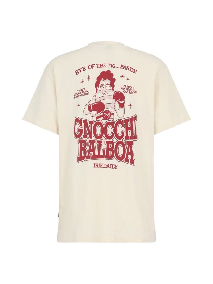 Beige t-shirt met print op de rug Gnocci Iriedaily