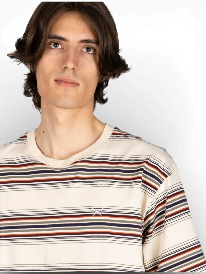 Beige gestreepte t-shirt Rayas Iriedaily 