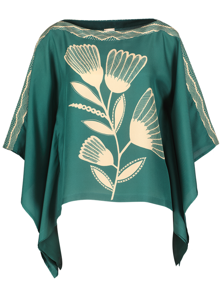 Groene bloes met print Mariet K&J