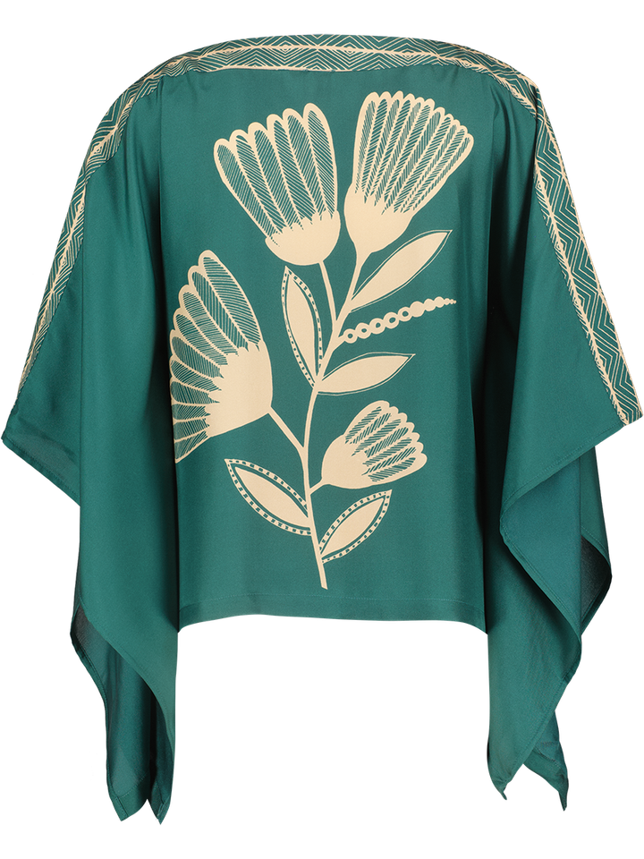 Groene bloes met print Mariet K&J