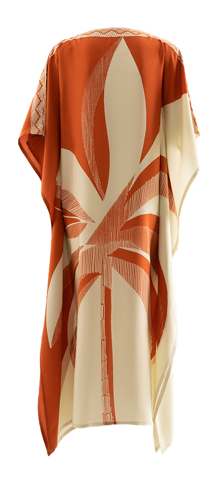 Roestkleurige jurk met print Marisol K&J