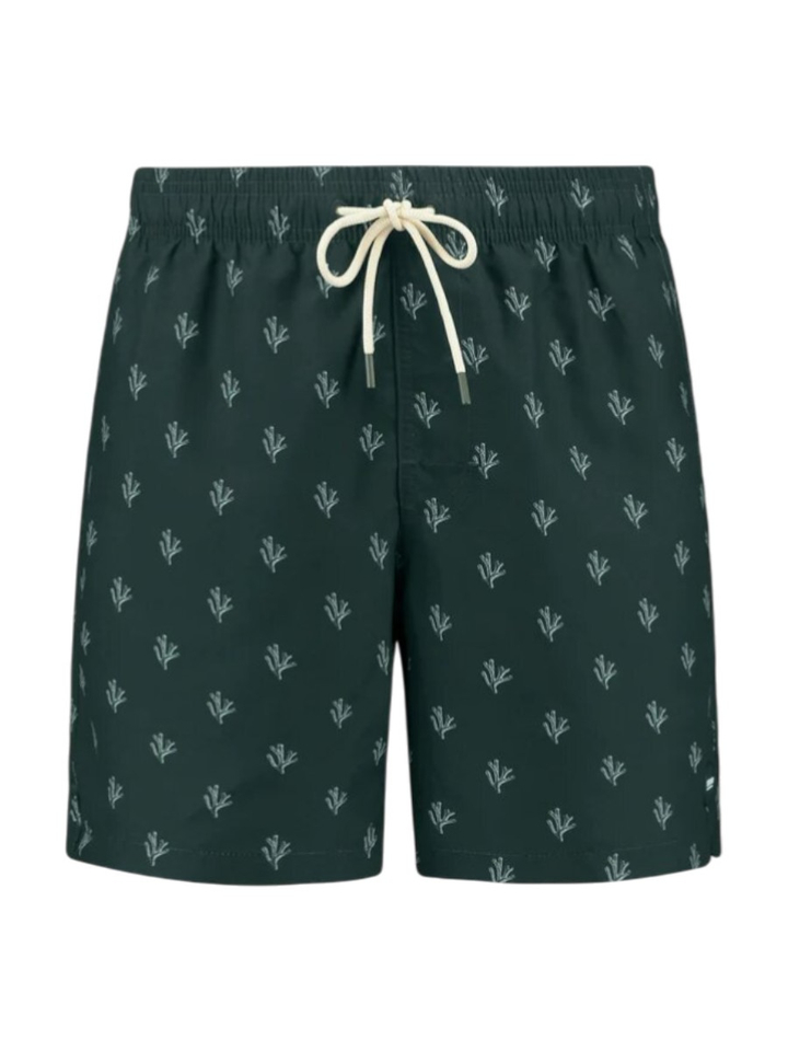 Donkergroene zwemshort met patroon Shiwi