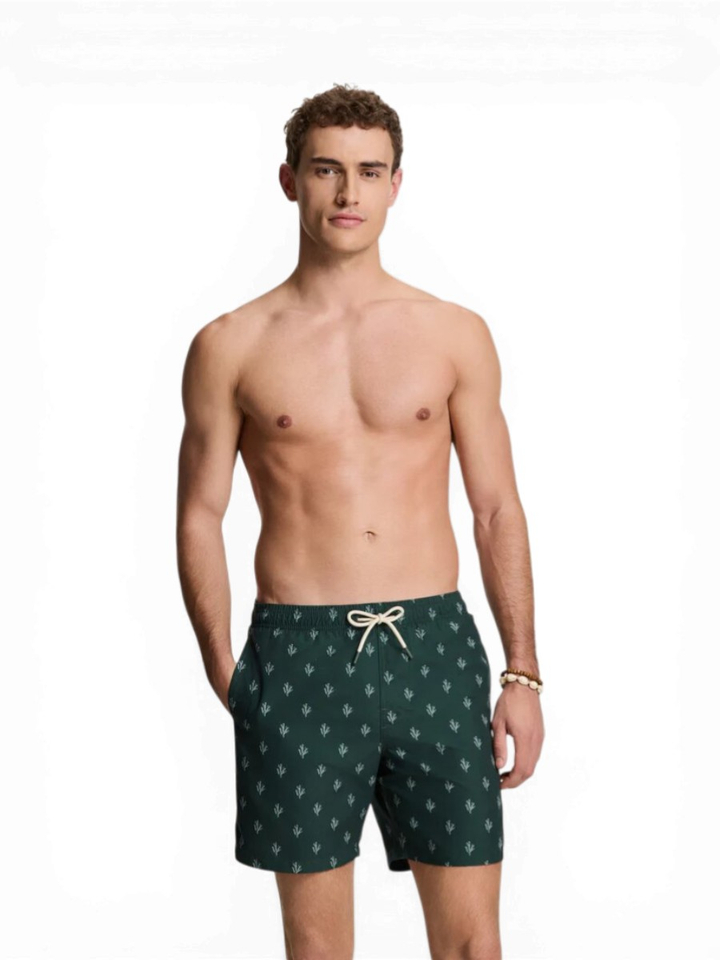 Donkergroene zwemshort met patroon Shiwi