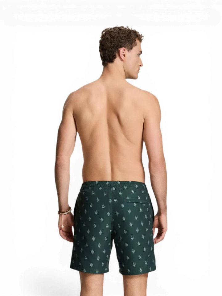 Donkergroene zwemshort met patroon Shiwi