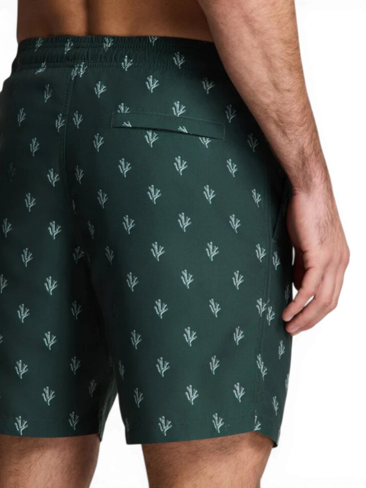 Donkergroene zwemshort met patroon Shiwi