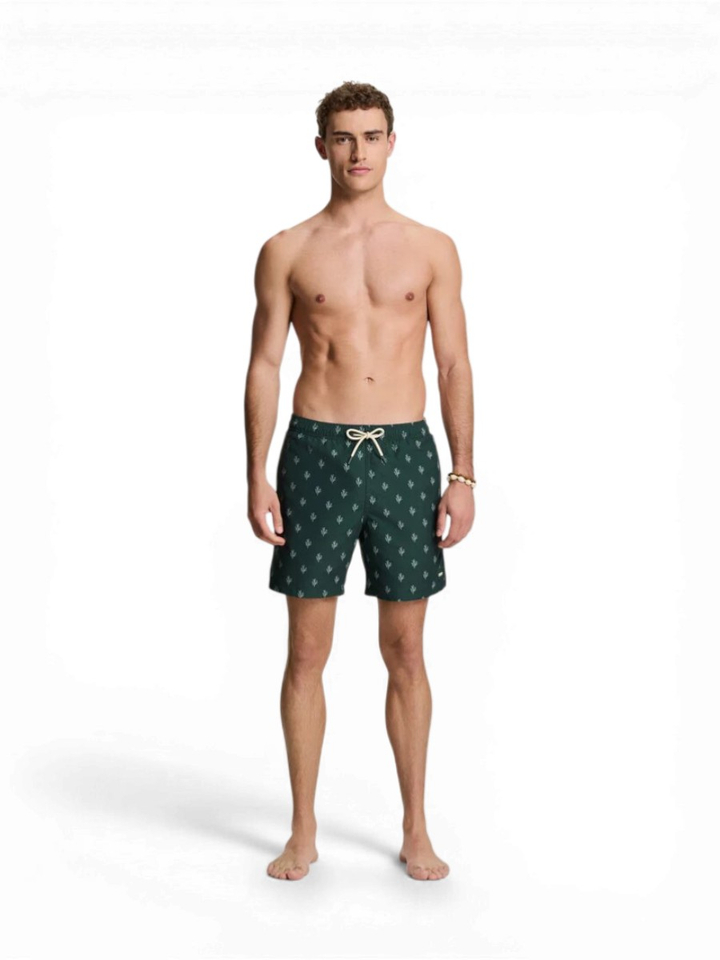 Donkergroene zwemshort met patroon Shiwi