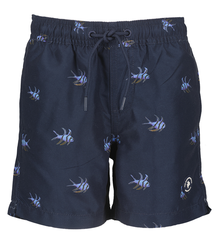 Donkerblauwe zwmeshort met vissen Milo Shiwi