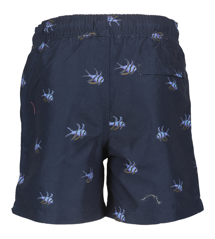 Donkerblauwe zwmeshort met vissen Milo Shiwi