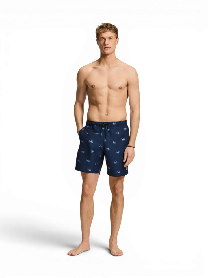 Donkerblauwe zwmeshort met vissen Milo Shiwi