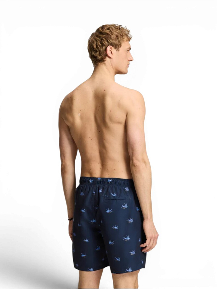 Donkerblauwe zwmeshort met vissen Milo Shiwi