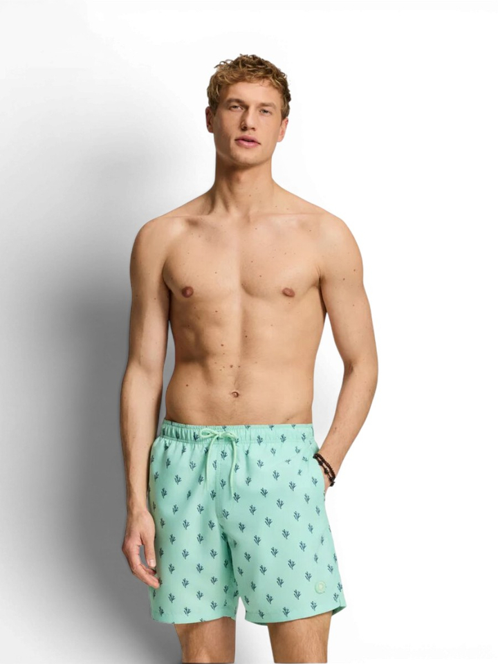 Groene zwemshort Milo sketched coral Shiwi