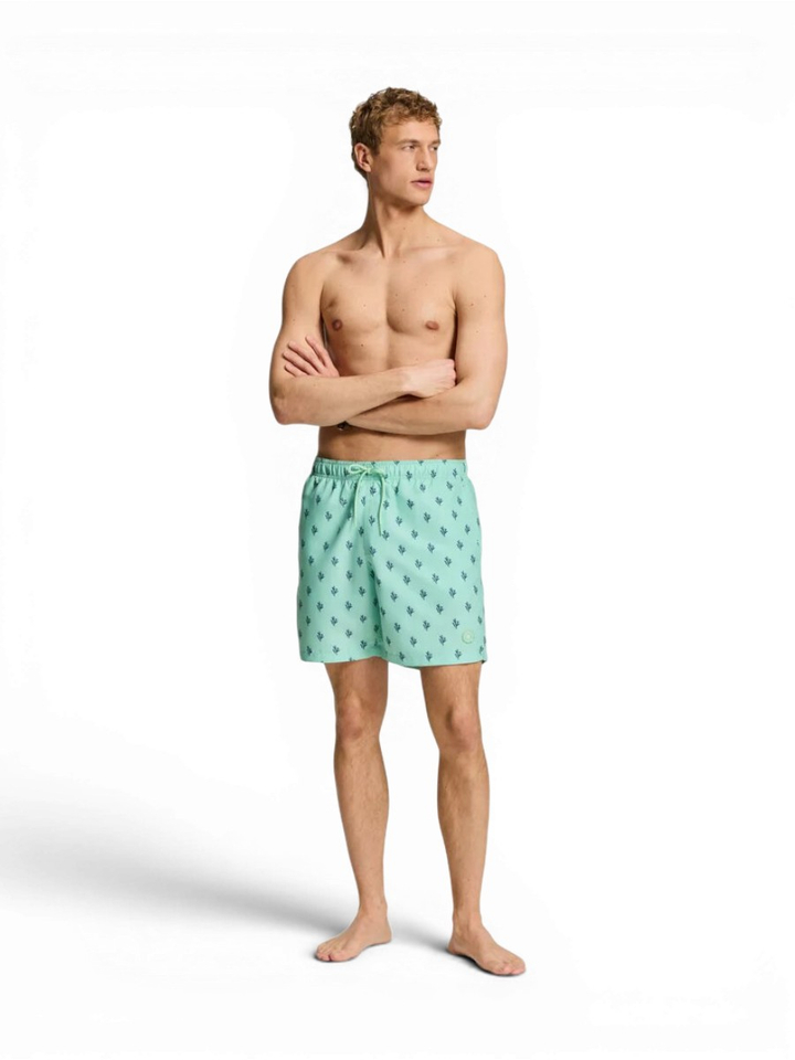 Groene zwemshort Milo sketched coral Shiwi