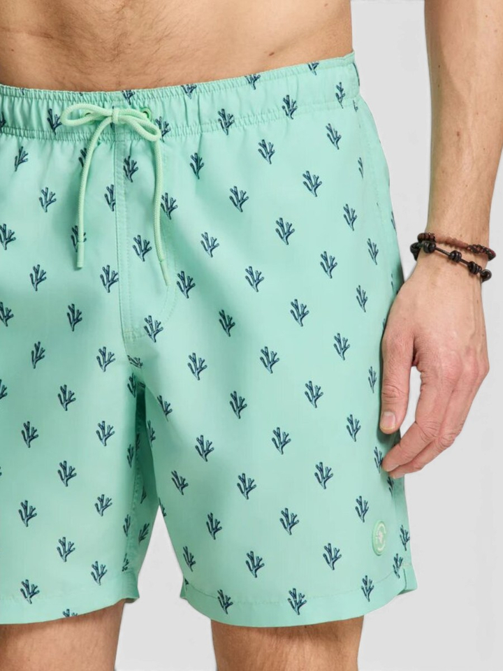 Groene zwemshort Milo sketched coral Shiwi