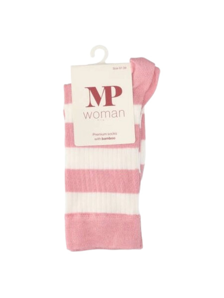 Roze met vanille gestreepte sokken Mp Denmark 