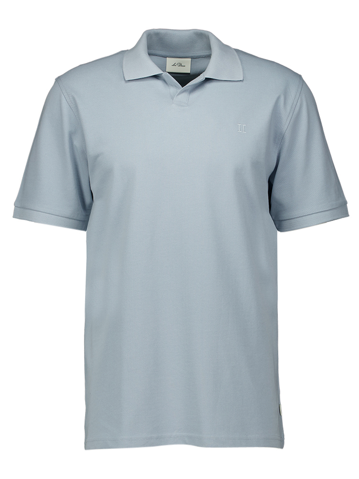 Blauwe polo korte mouw met logo Les Deux