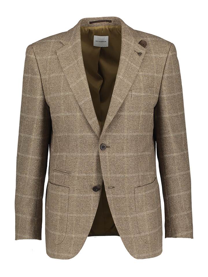 Bruine blazer met ruitmotief Sakkos Roy Robson