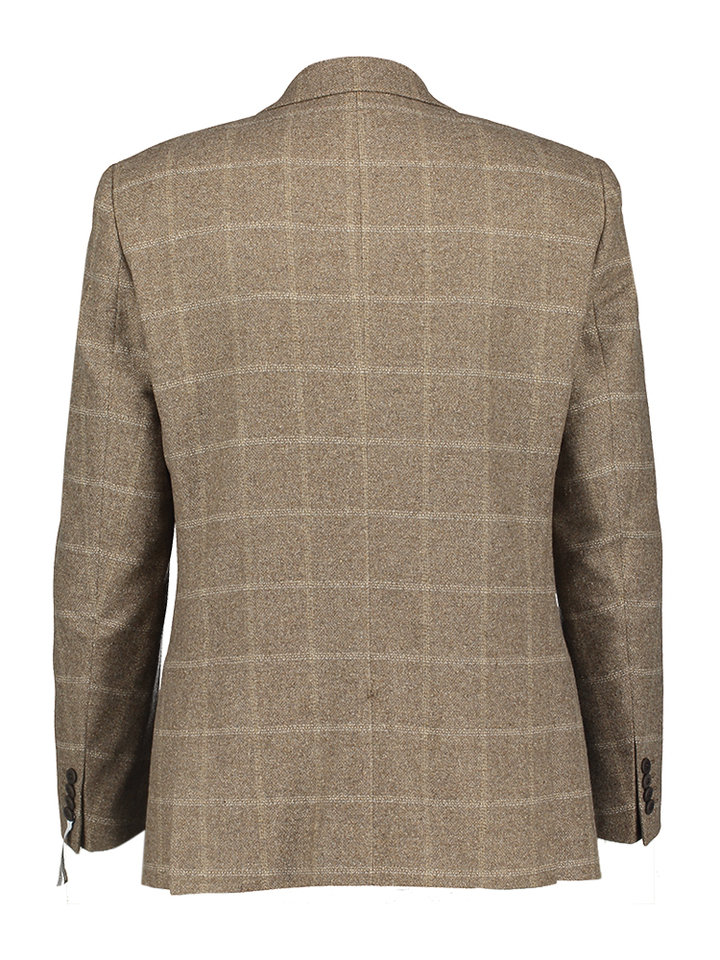 Bruine blazer met ruitmotief Sakkos Roy Robson