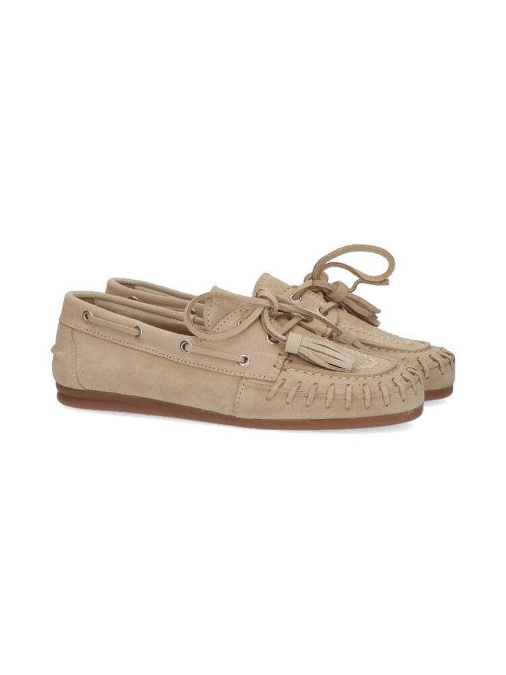 Light taupe suede Boatfloafer Posa