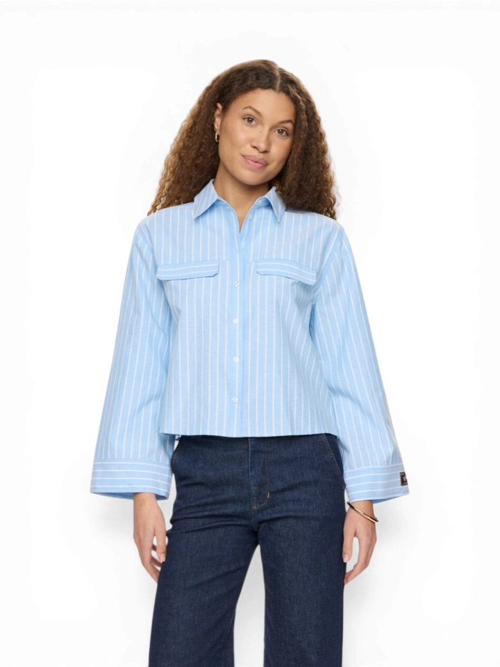 Blauwe gestreepte bloes Nu Kelsey Numph 