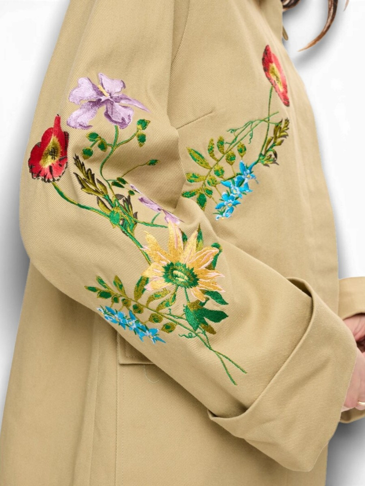 Beige veste met bloemenprint Nu Vivalli Numph 