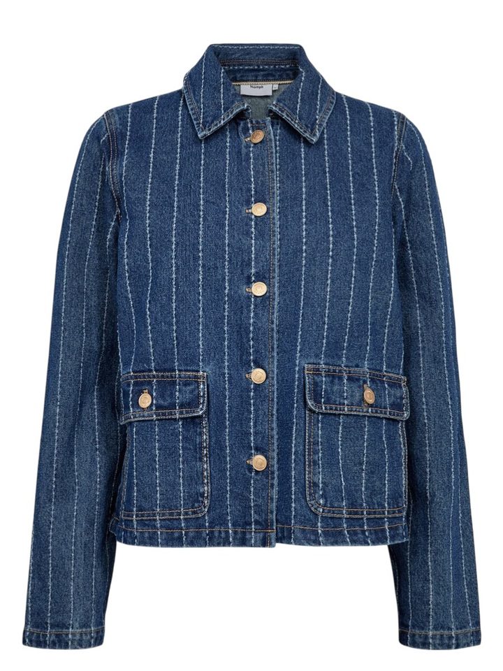 Blauwe jeansjas met streep detail Atlanta Numph