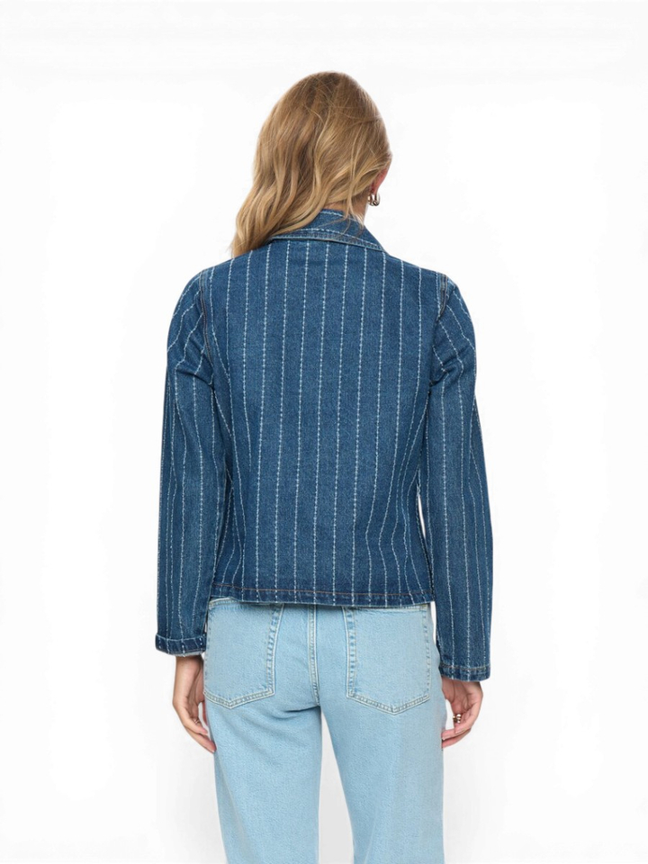 Blauwe jeansjas met streep detail Atlanta Numph