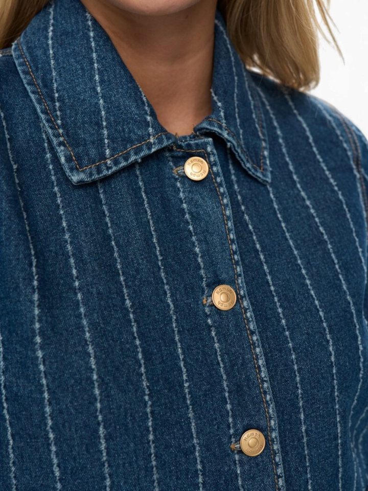 Blauwe jeansjas met streep detail Atlanta Numph