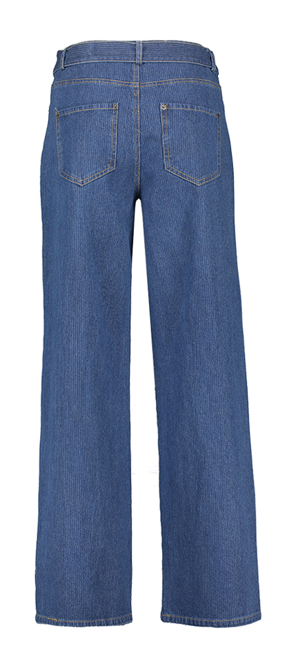 Blauwe loose fit broek met riem detail Co'Couture